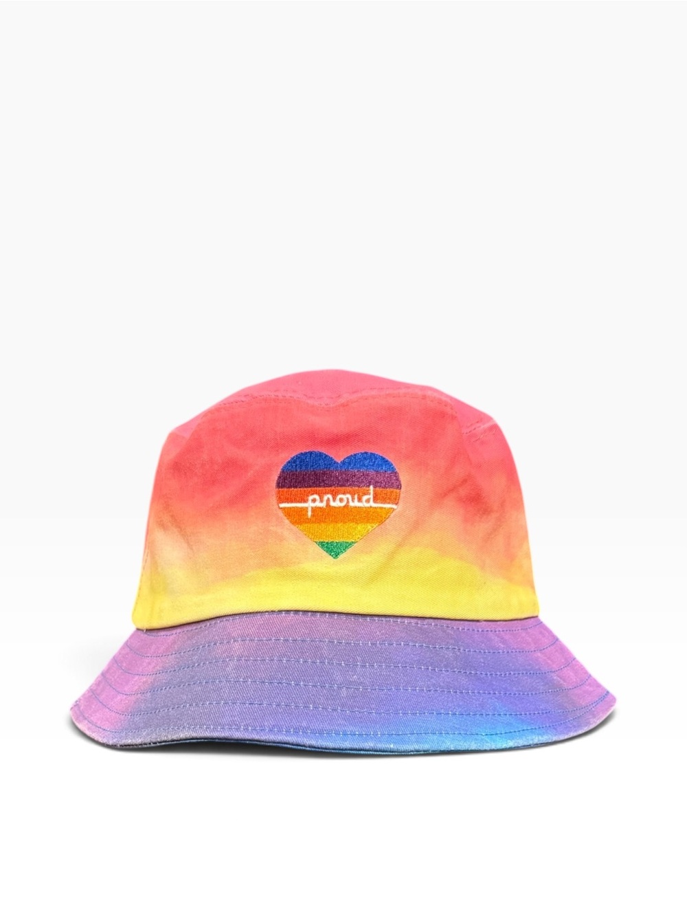 🌈Phluid rainbow tie-dye cotton canvas bucket hat PROUD OSFM gender-free fashion🌈